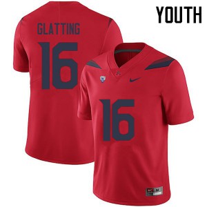 Youth University of Arizona #16 Jake Glatting Red Alumni Jerseys 212907-821