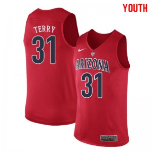 Youth University of Arizona #31 Jason Terry Red Stitch Jersey 637947-975