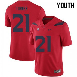 Youth Wildcats #21 Jaxen Turner Red College Jerseys 620920-162