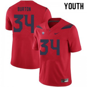 Youth Wildcats #34 John Burton Red Player Jersey 761960-275