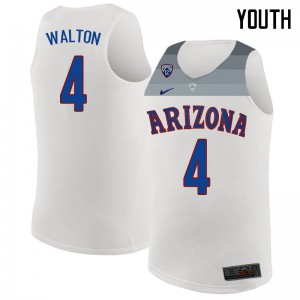 Youth University of Arizona #4 Luke Walton White Official Jerseys 447980-577