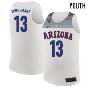 Youth Arizona #13 Omar Thielemans White Player Jersey 435555-714