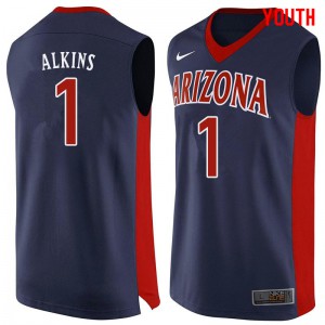 Youth University of Arizona #1 Rawle Alkins Navy Player Jersey 885961-998