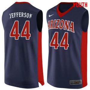Youth Arizona Wildcats #44 Richard Jefferson Navy Embroidery Jersey 945021-638